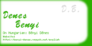 denes benyi business card