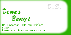 denes benyi business card